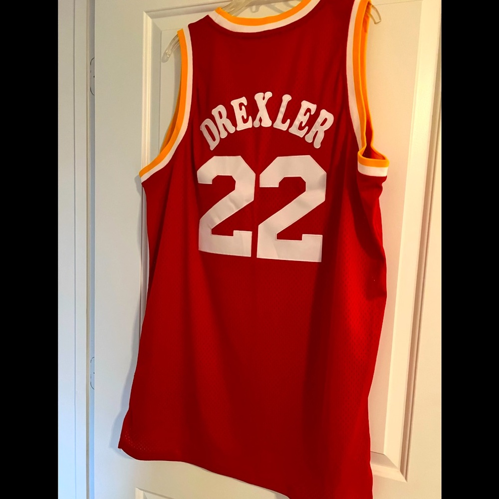 Clyde Drexler Houston Rockets basketball jersey.